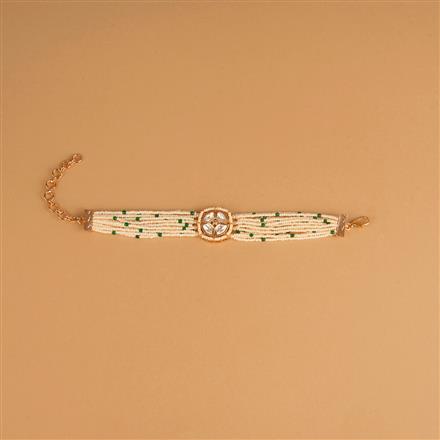 Kundan Adjustable Bracelet With Gold Plating