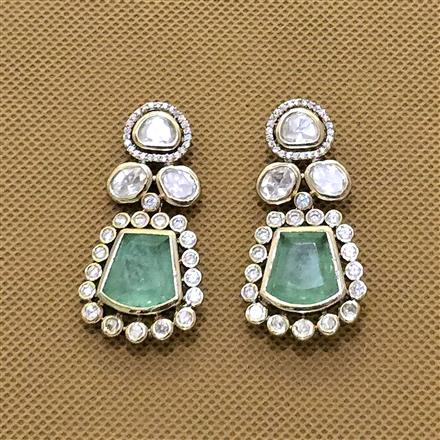 Kundan Classic Earring With Mehndi Plating