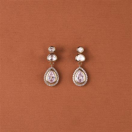 Kundan Short Earring With Mehndi Plating