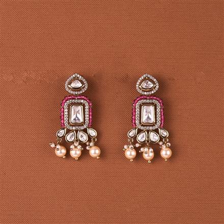 Kundan Classic Earring With Mehndi Plating