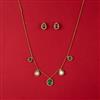 Kundan Delicate Necklace With Mehndi Plating