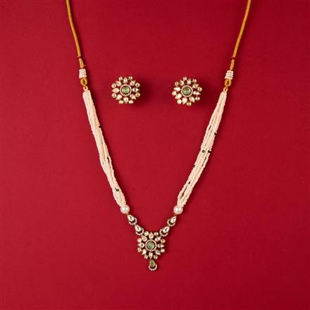 Kundan Classic Pendant Set With Mehndi Plating