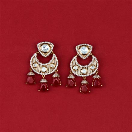 Kundan Classic Earring With Mehndi Plating
