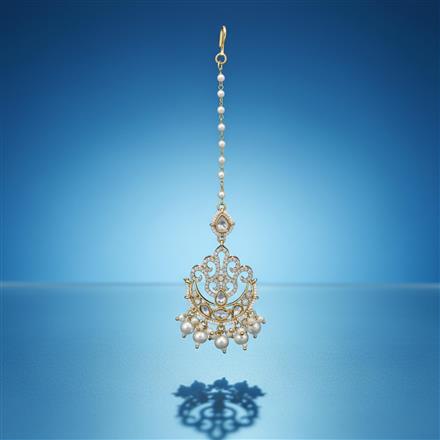 Kundan Pearl Tikka With Gold Plating