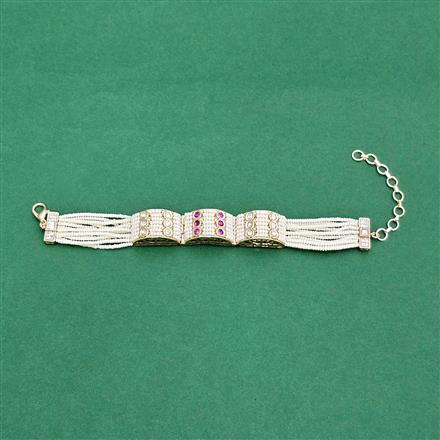 Kundan Adjustable Bracelet With Gold Plating