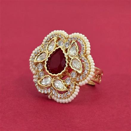Kundan Adjustable Ring With Gold Plating