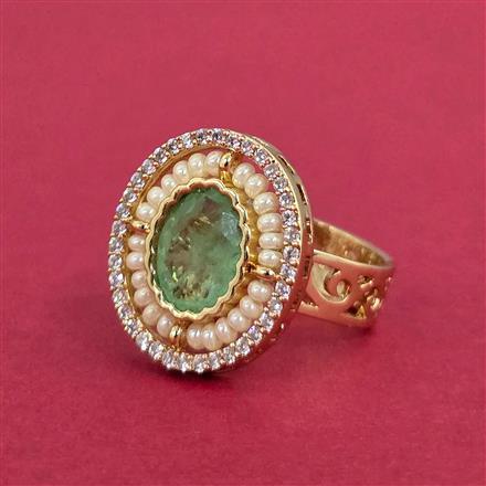 Kundan Classic Ring With Gold Plating