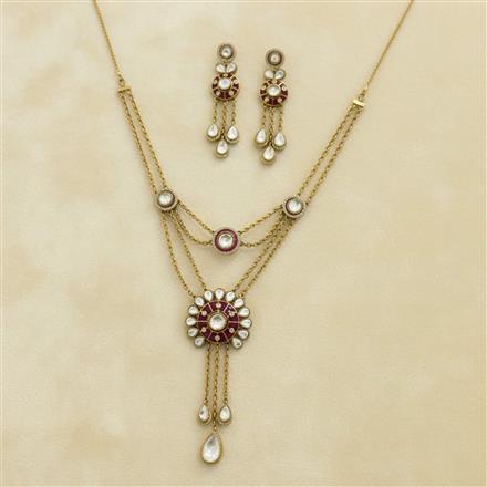 Kundan Classic Necklace With Mehndi Plating