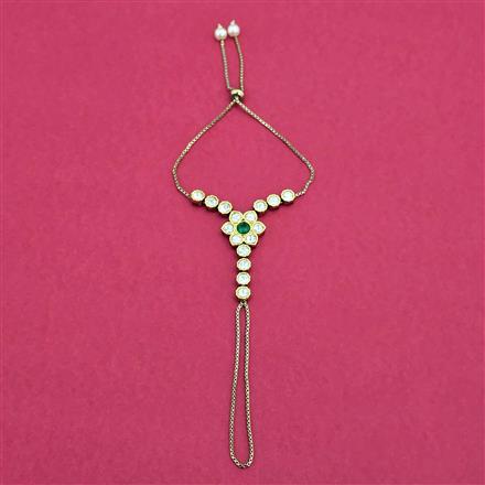 Kundan Classic Hath Pan With Mehndi Plating