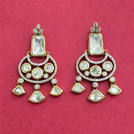 Kundan Classic Earring With Carat Mehndi Plating