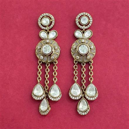 Kundan Classic Earring With Mehndi Plating