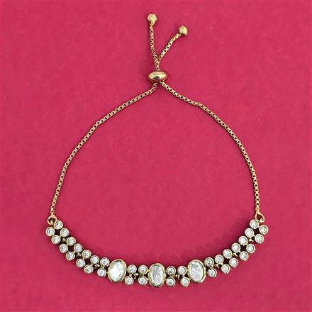 Kundan Adjustable Bracelet With Carat Mehndi Plating