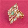 Kundan Adjustable Ring With Gold Plating