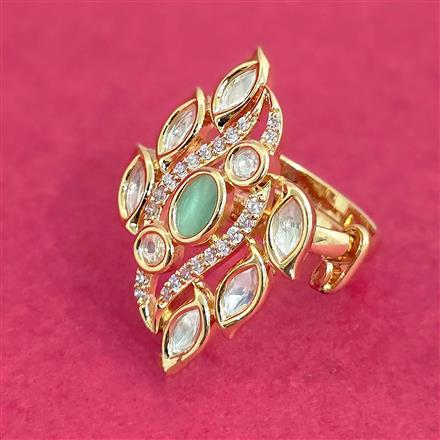 Kundan Adjustable Ring With Gold Plating