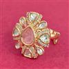 Kundan Adjustable Ring With Gold Plating