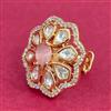 Kundan Adjustable Ring With Gold Plating
