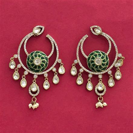 Kundan Classic Earring With Mehndi Plating