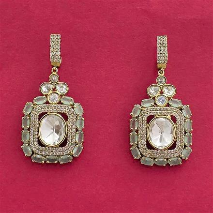Kundan Classic Earring With Mehndi Plating