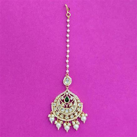 Kundan Moti Tikka With Gold Plating
