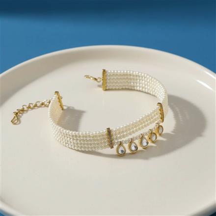 Kundan Moti Bracelet With Carat Mehndi Plating