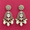 Kundan Moti Earring With Mehndi Plating