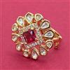 Kundan Adjustable Ring With Carat Plating