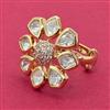 Kundan Adjustable Ring With Mehndi Carat Plating