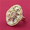 Kundan Adjustable Ring With Carat Plating