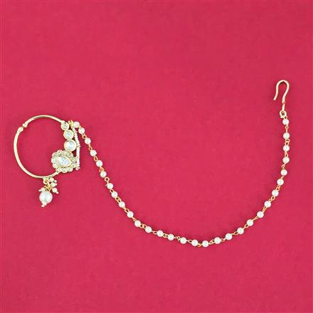 Kundan Pressing Nose Ring With Carat Plating