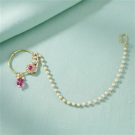 Kundan Pressing Nose Ring With Carat Plating