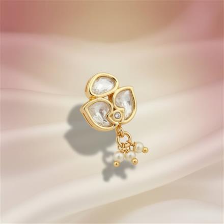 Kundan Pressing Nose Ring With Carat Plating