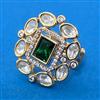 Kundan Adjustable Ring With Gold Plating