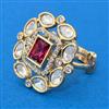 Kundan Adjustable Ring With Gold Plating