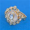 Kundan Adjustable Ring With Carat Mehndi Plating