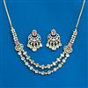 Kundan 2 Line Necklace Set With Gold Plating