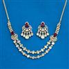 Kundan 2 Line Necklace Set With Gold Plating