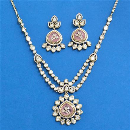 Kundan Classic Necklace Set With Mehndi Plating