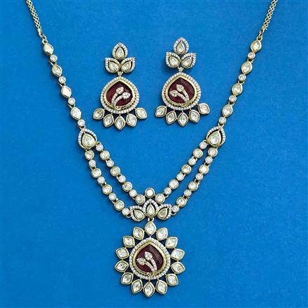 Kundan Classic Necklace Set With Mehndi Plating
