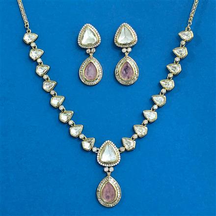 Kundan Classic Necklace Set With Mehndi Plating
