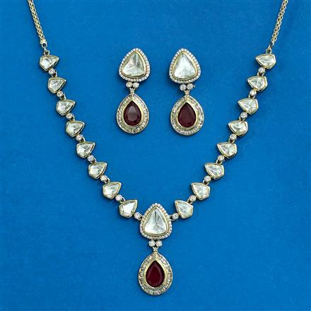 Kundan Classic Necklace Set With Mehndi Plating