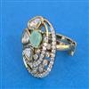 Kundan Adjustable Ring With Mehndi Plating