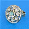 Kundan Adjustable Ring With Mehndi Plating
