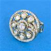 Kundan Adjustable Ring With Mehndi Plating