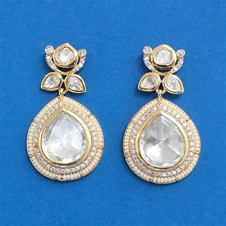 Kundan Moti Earring With Carat Plating