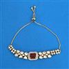 Kundan Adjustable Bracelet With Mehndi Plating
