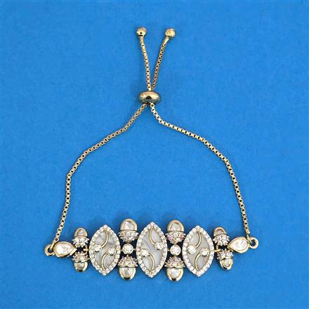 Kundan Adjustable Bracelet With Carat Mehndi Plating