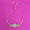 Kundan Adjustable Bracelet With Gold Plating