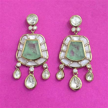 Kundan Classic Earring With Mehndi Plating