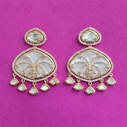 Kundan Classic Earring With Mehndi Carat Plating