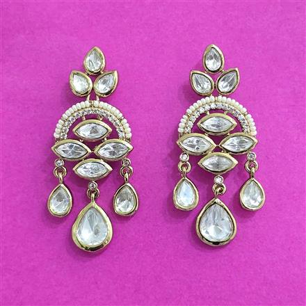 Kundan Classic Earring With Mehndi Carat Plating